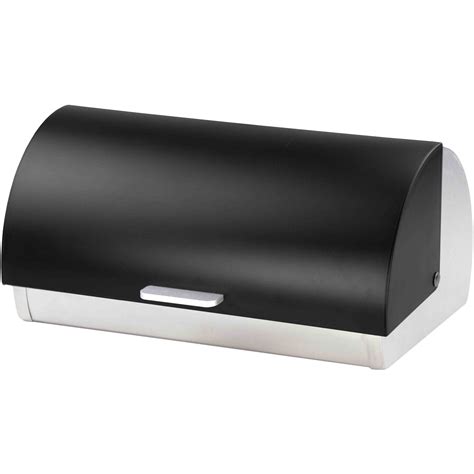 home basics stainless steel bread box black|large stainless steel bread box.